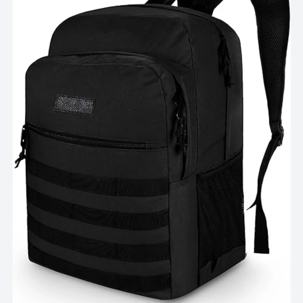 Wrangler Black Tactical Backpack with Durable Design